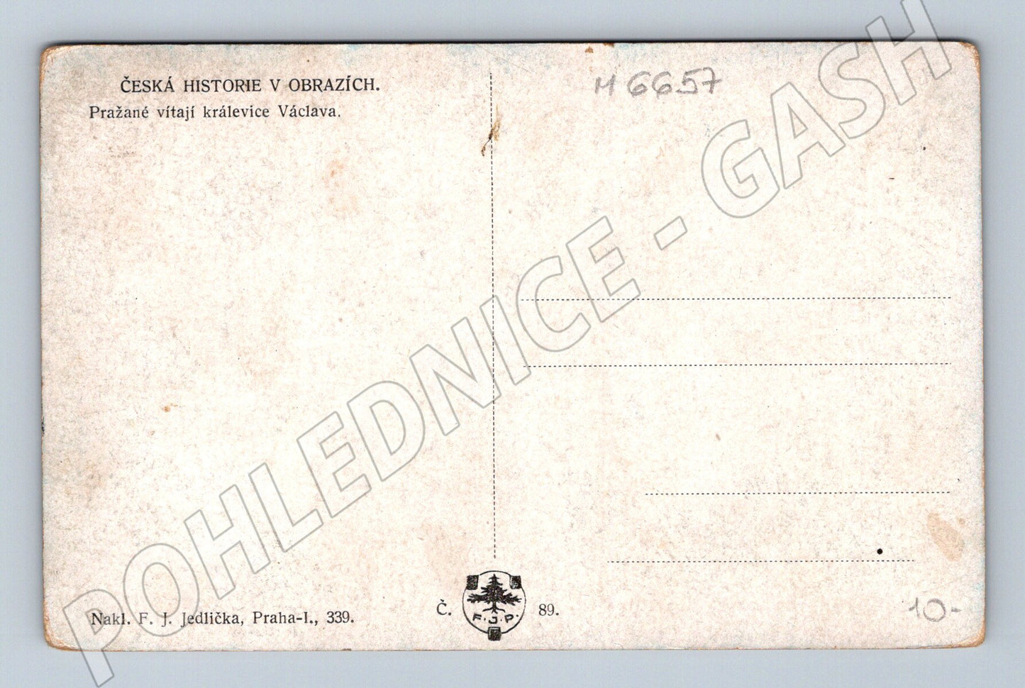 Pohlednice Pražané vítají krále Václava (M6657)
