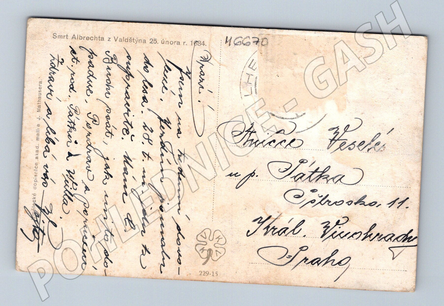 Pohlednice Smrt Albrechta z Valdštejna (M6670)