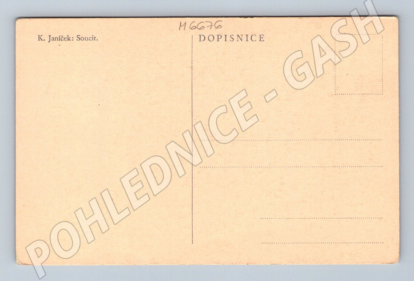 Pohlednice K. Janíček Soucit jezdec a žena (M6676)