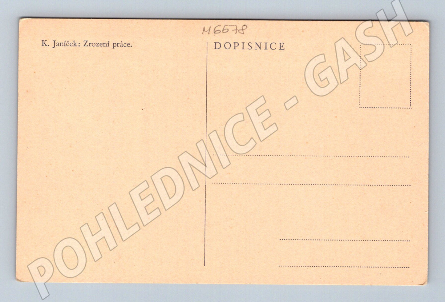 Pohlednice K. Janíček Zrození práce (M6678)