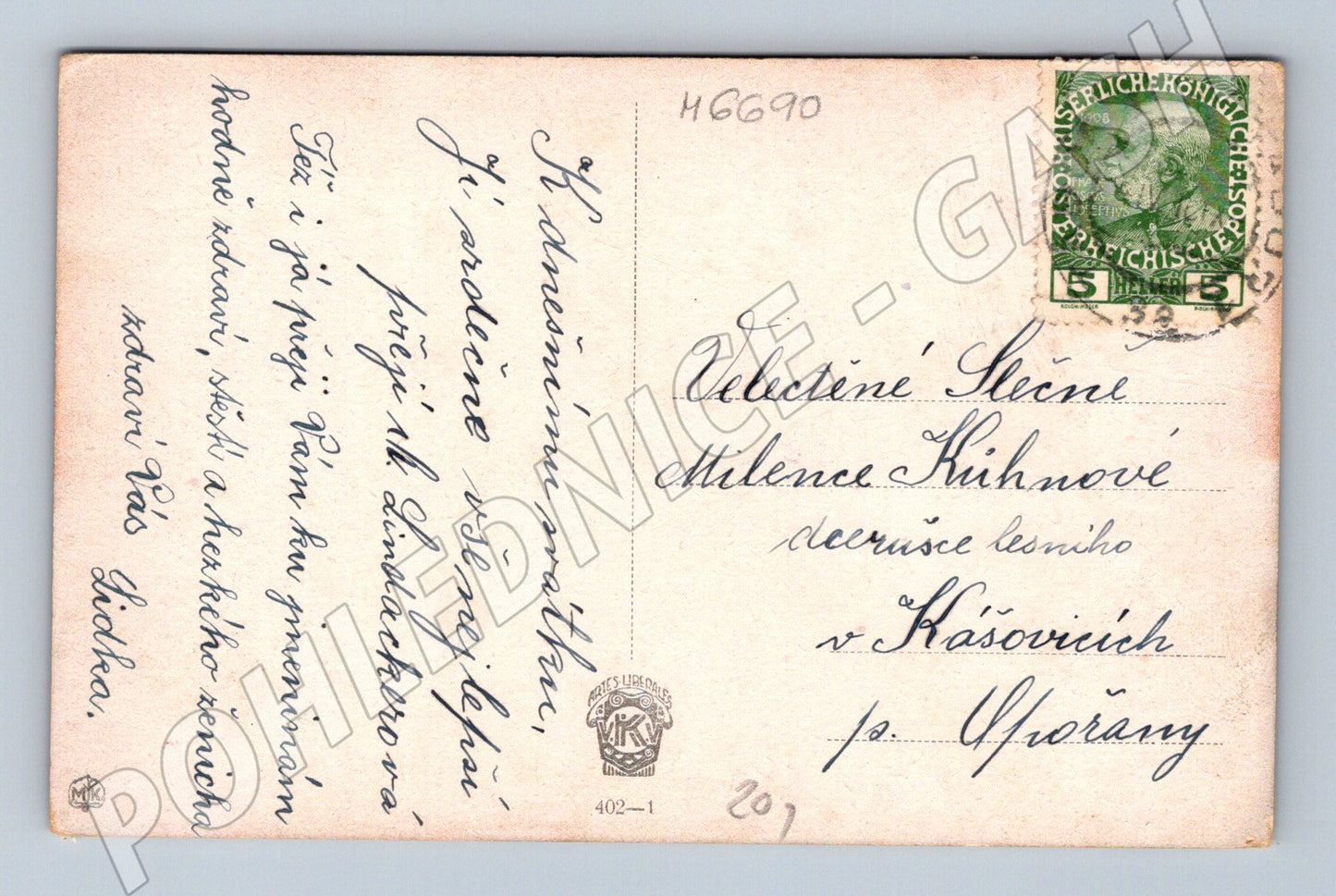 Pohlednice český venkov kroje 1910 (M6690)