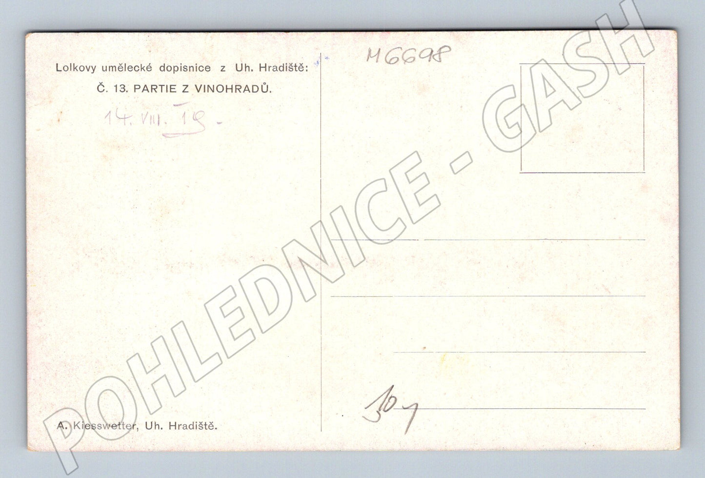 Pohlednice vinohrady Uh. Hradiště 1918 (M6698)