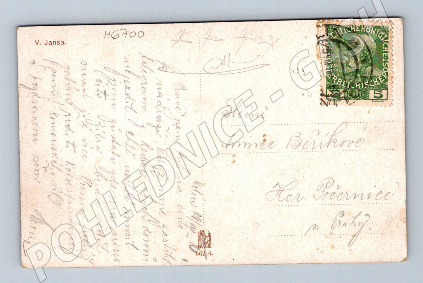 Postcard Czech landscape by V. Jans (M6700)
