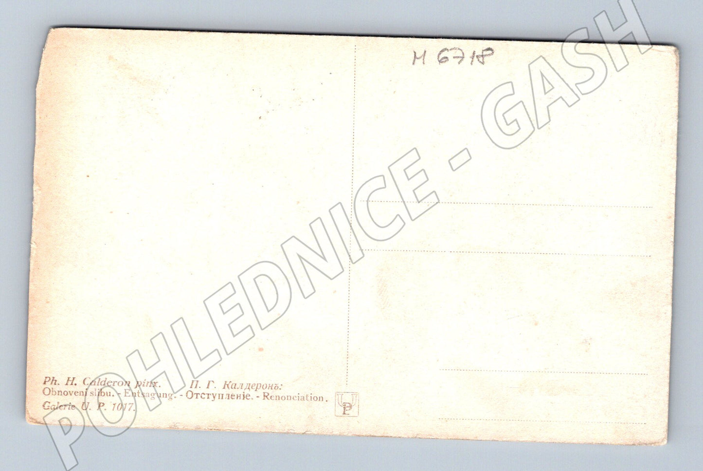 Pohlednice Calderon Entsagung 1900 (M6718)