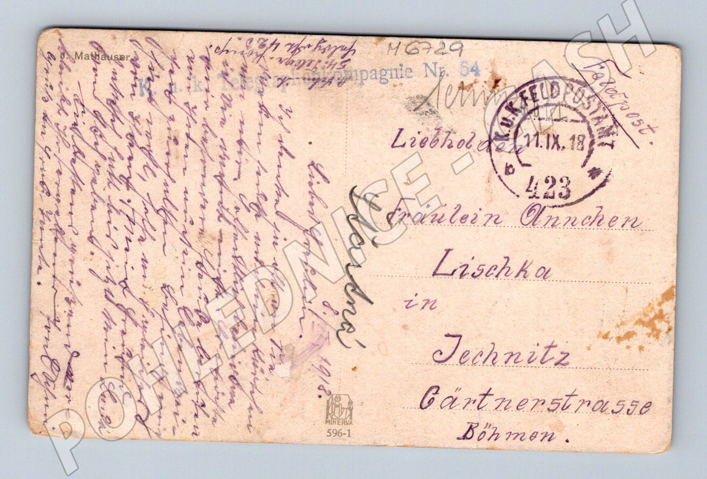 Pohlednice Anděl polní pošta 1918 (M6729)