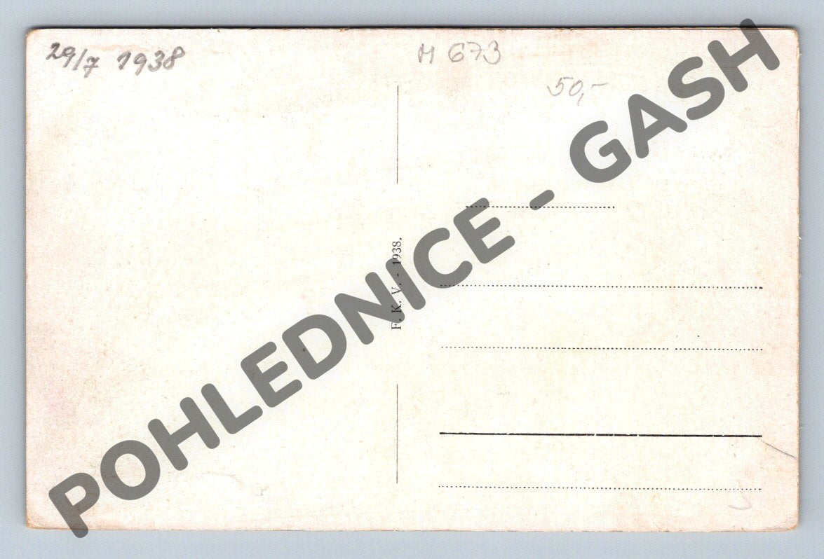 Pohlednice Trhový Štěpánov malý formát 1938 ČSR (M673)