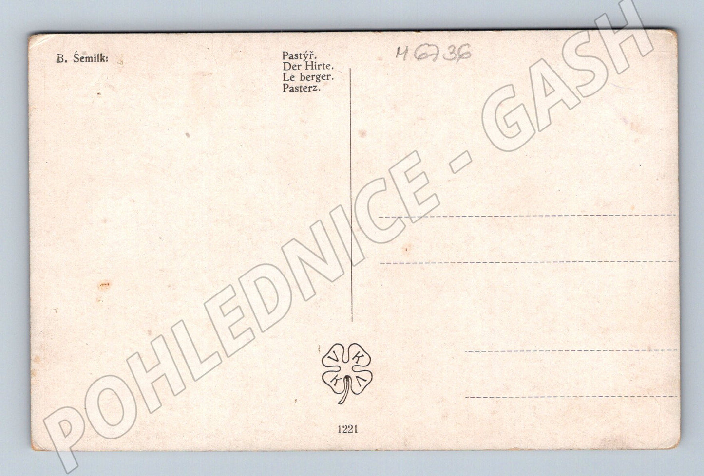 Pohlednice Pastýř B. Šemík večerní krajina (M6736)