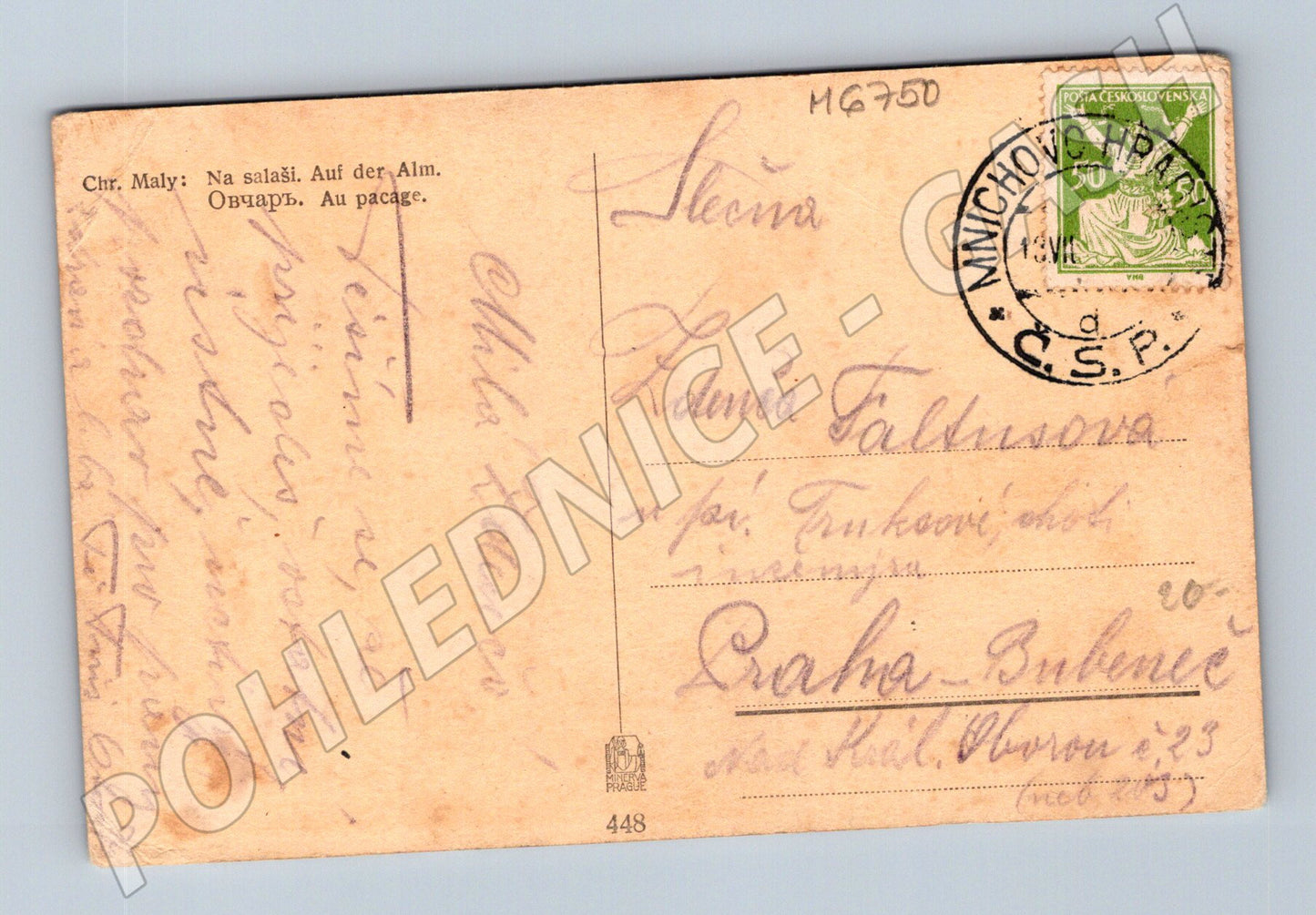 Postcard Shepherd and Sheep On the Farm (M6750)