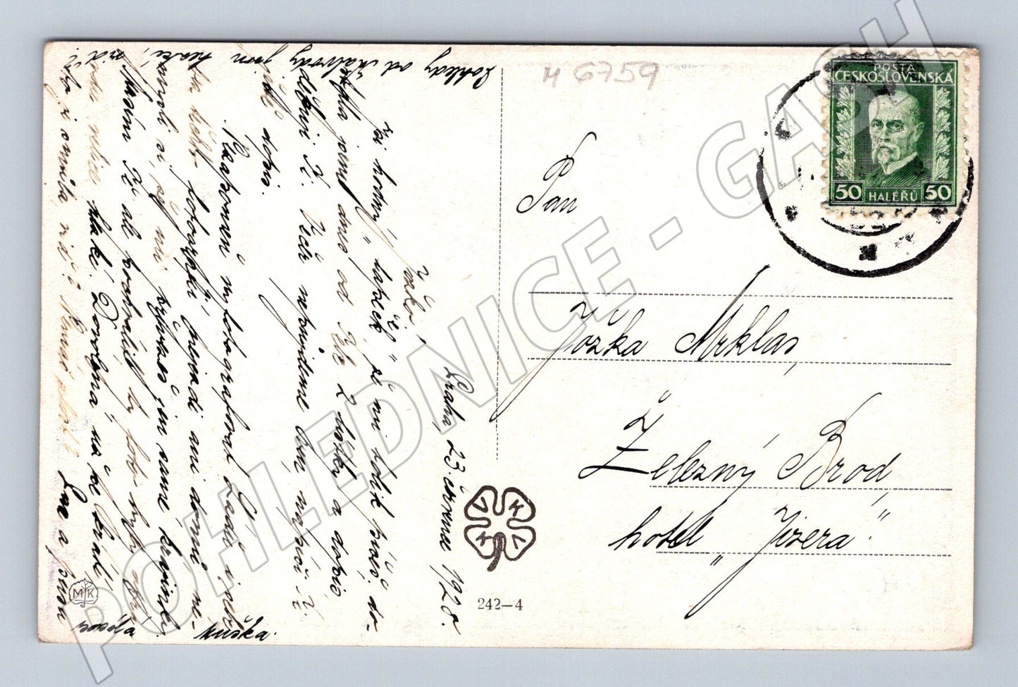 Postcard Alois Kalvoda Spring 1926 (M6759)