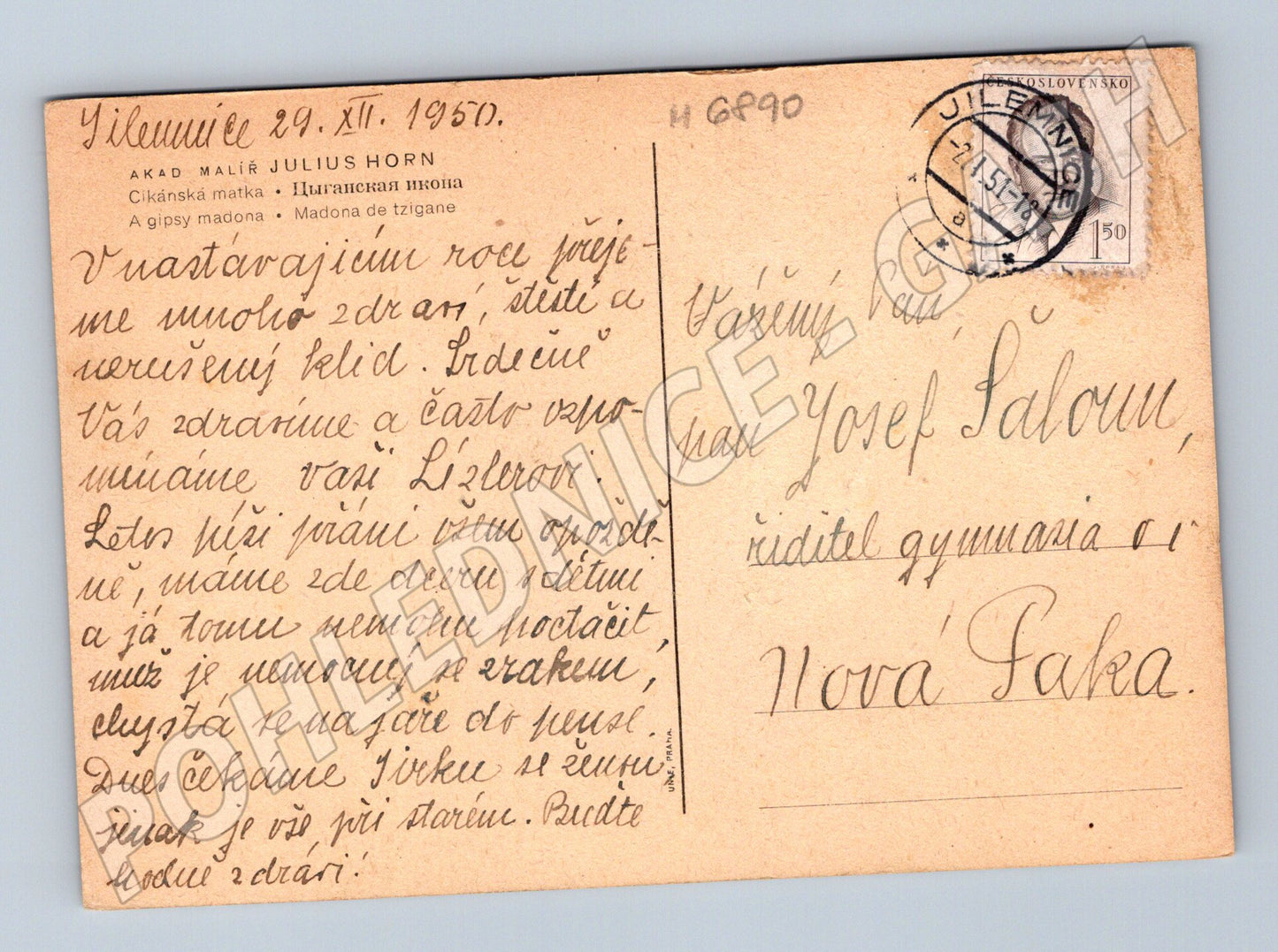 Pohlednice Julius Horn Cikánská matka 1950 (M6890)