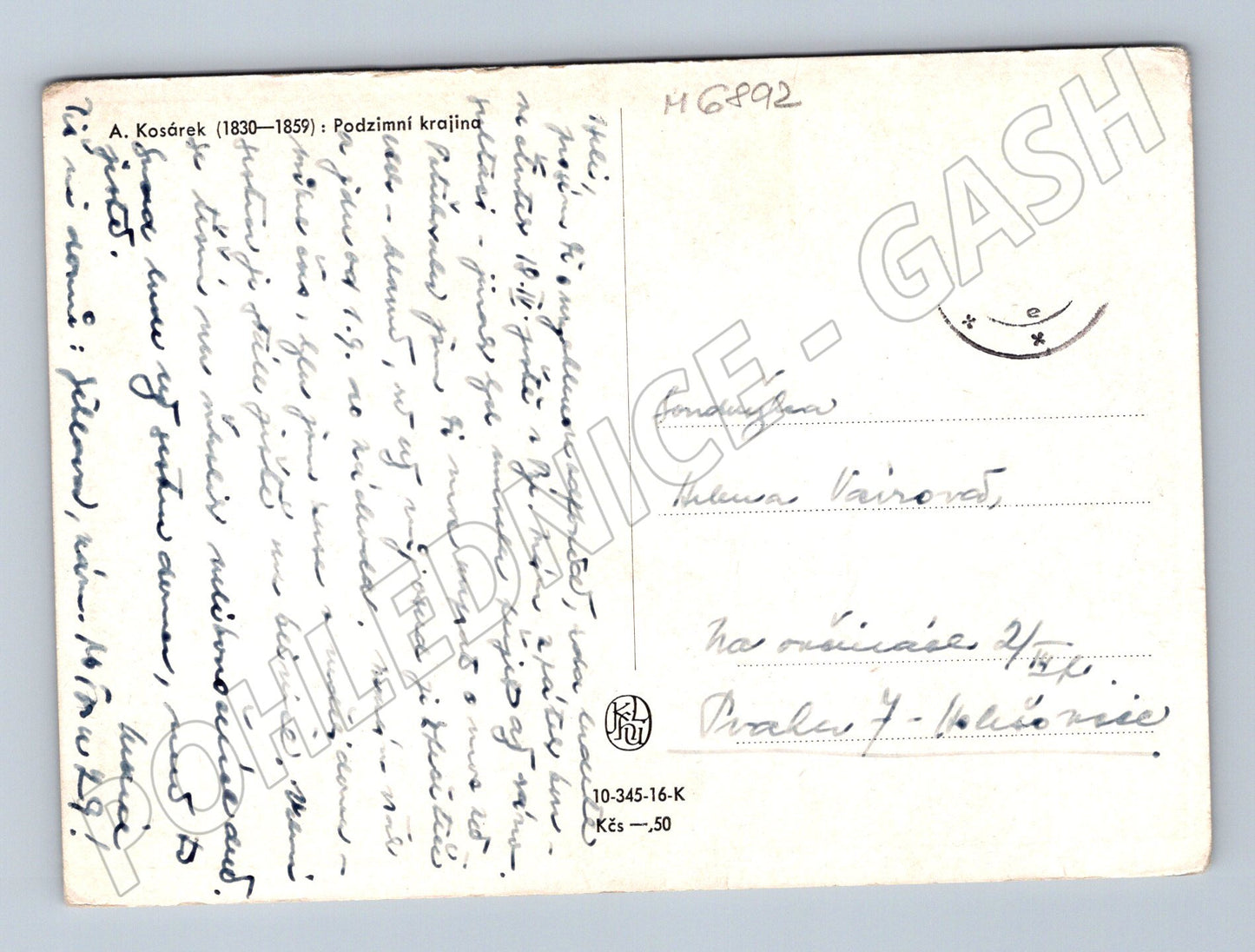 Pohlednice Podzimní krajina A. Kosárek (M6892)