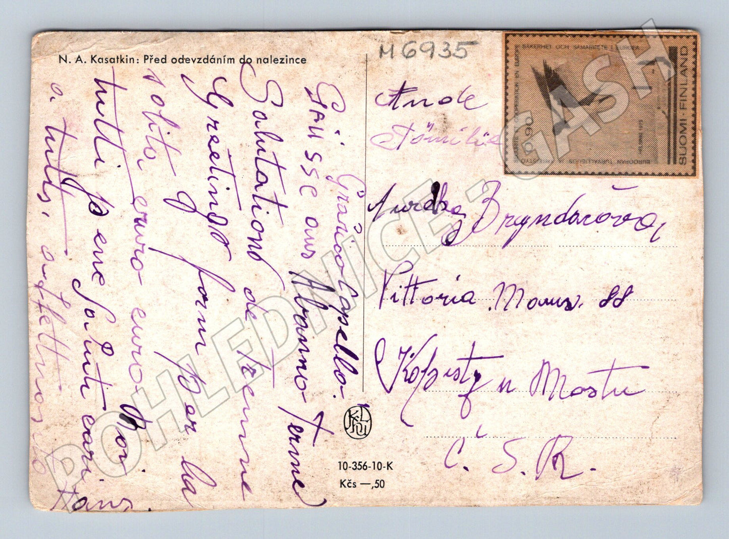 Pohlednice Kasatkin Před odevzdáním do nalezince (M6935)