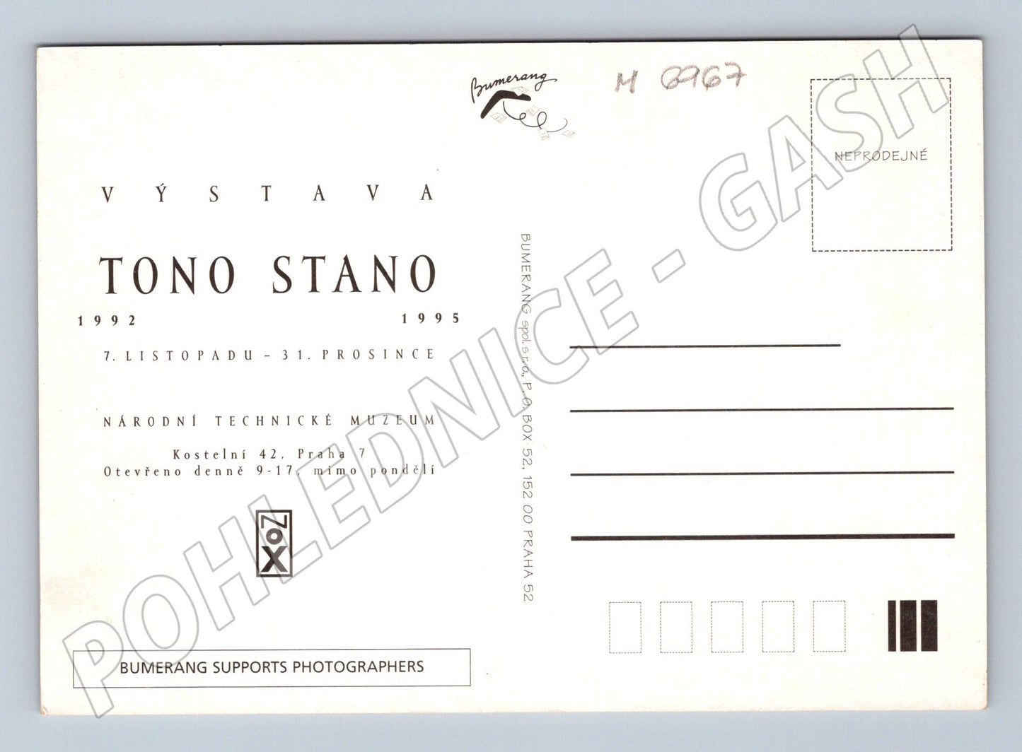 Pohlednice Tono Stano výstava NTM akt erotika (M6967)