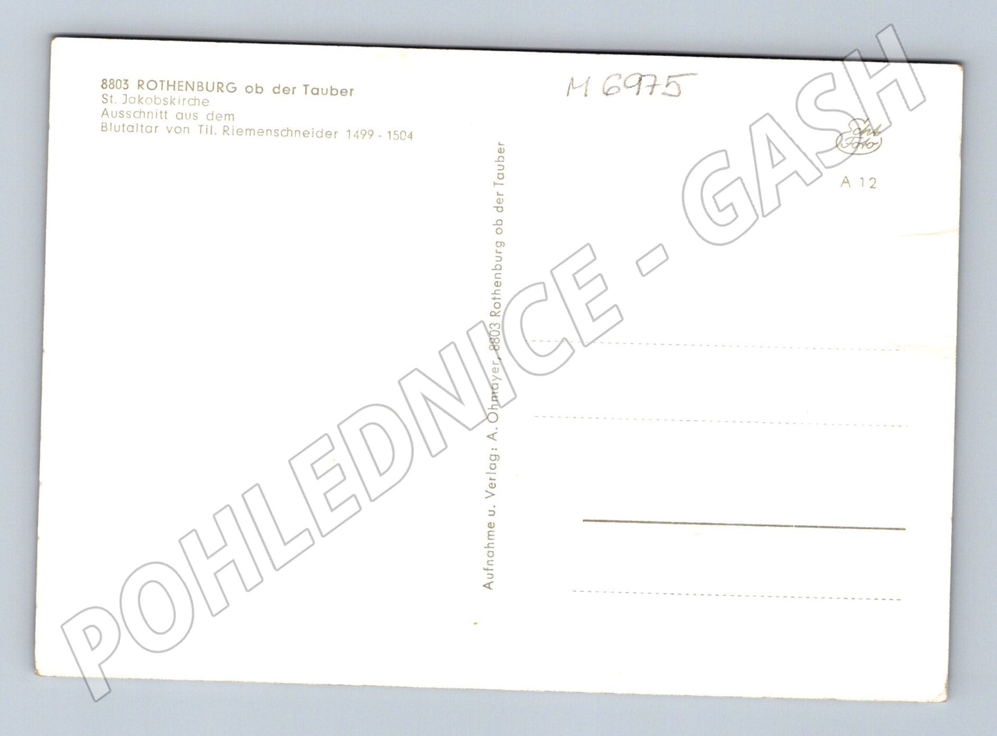 Pohlednice Rothenburg Blutaltar Riemenschneider (M6975)