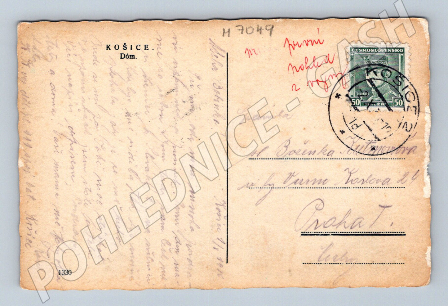 Postcard Košice Cathedral of St. Elizabeth 1931 (M7049)
