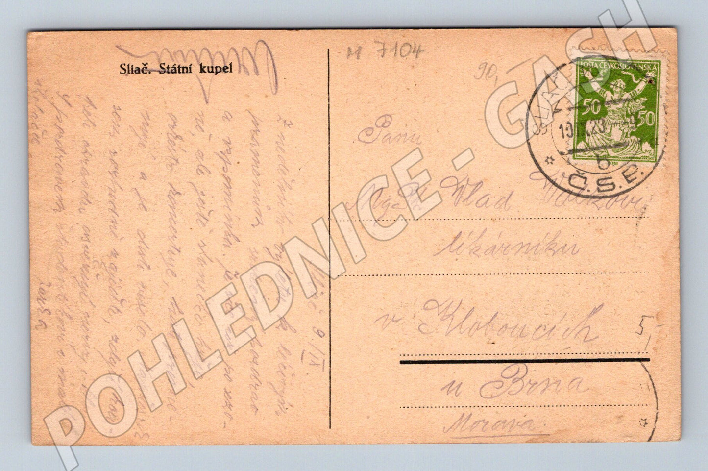 Postcard Sliač State Bath (M7104)