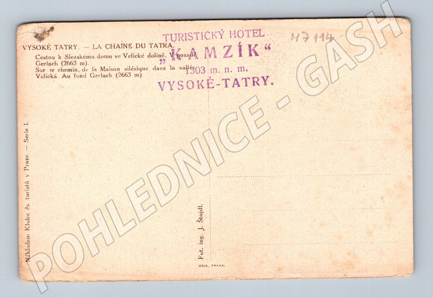 Pohlednice Tatry Velická dolina Gerlach (M7114)