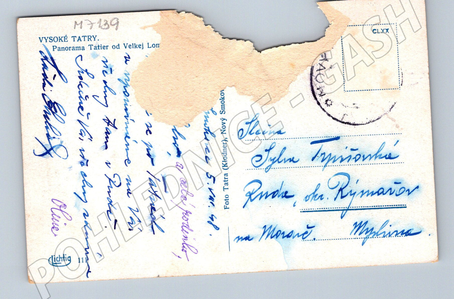 Postcard Tatra Mountains panorama Velka Lomnica (M7139)