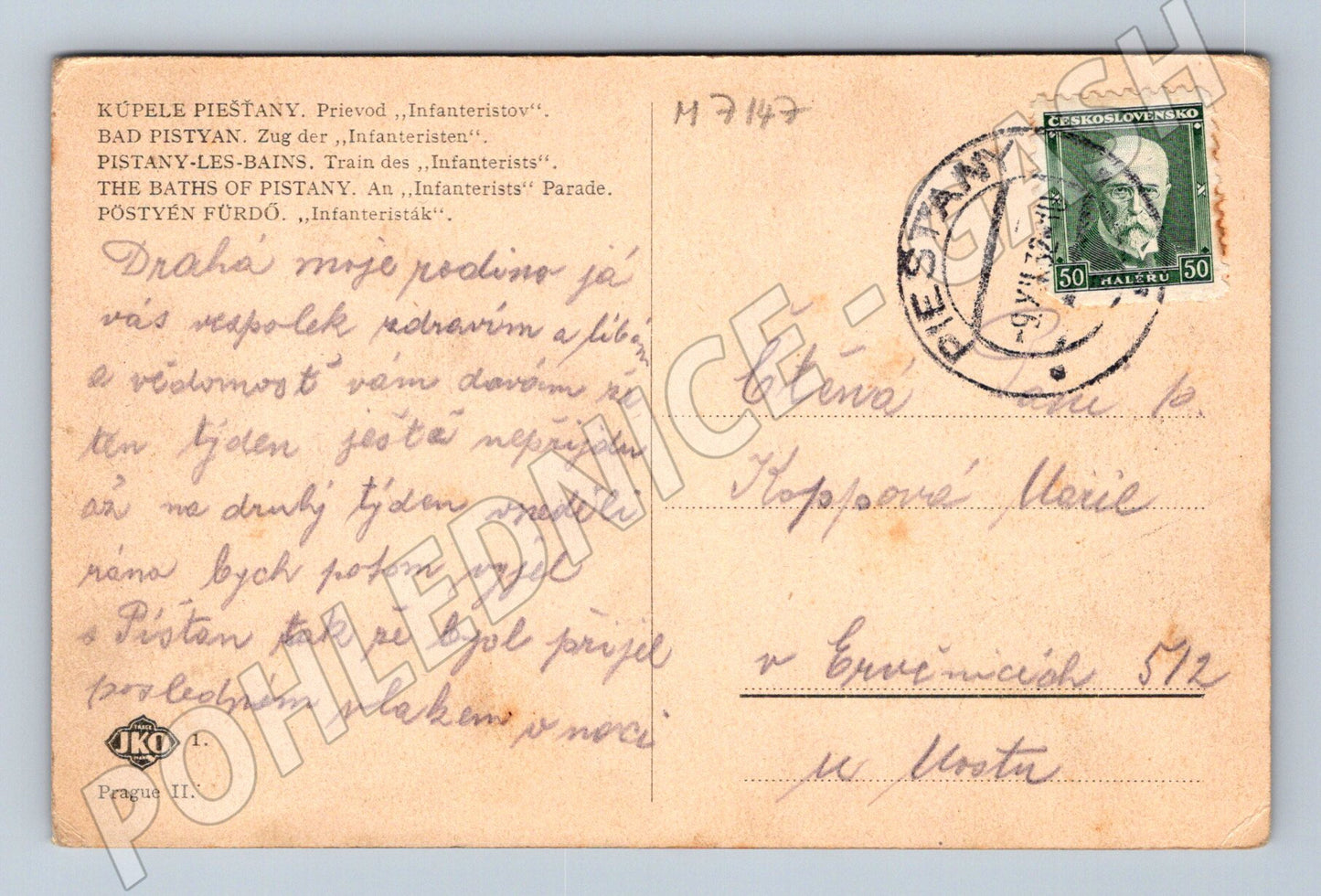 Pohlednice Piešťany průvod Infanteristov (M7147)