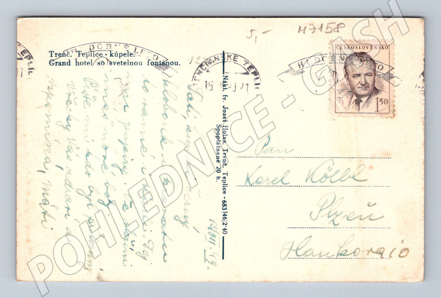 Pohlednice Trenčianske Teplice Grand Hotel (M7158)