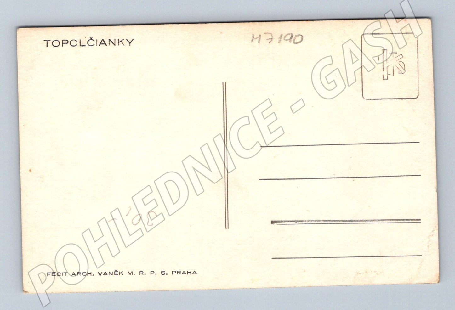Pohlednice Topoľčianky zámek architekt Vaněk (M7190)