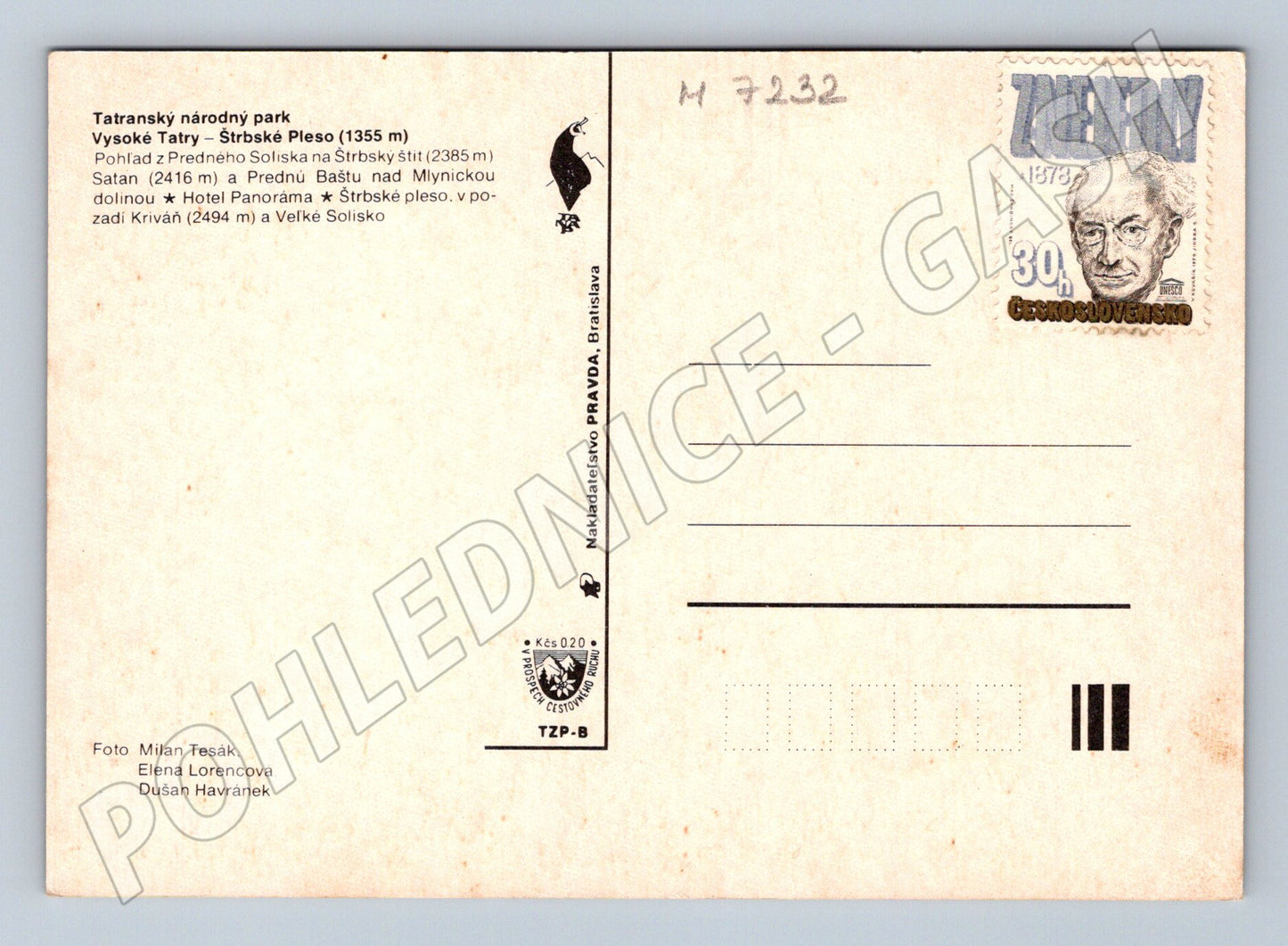 Pohlednice Štrbské Pleso Slovensko (M7232)