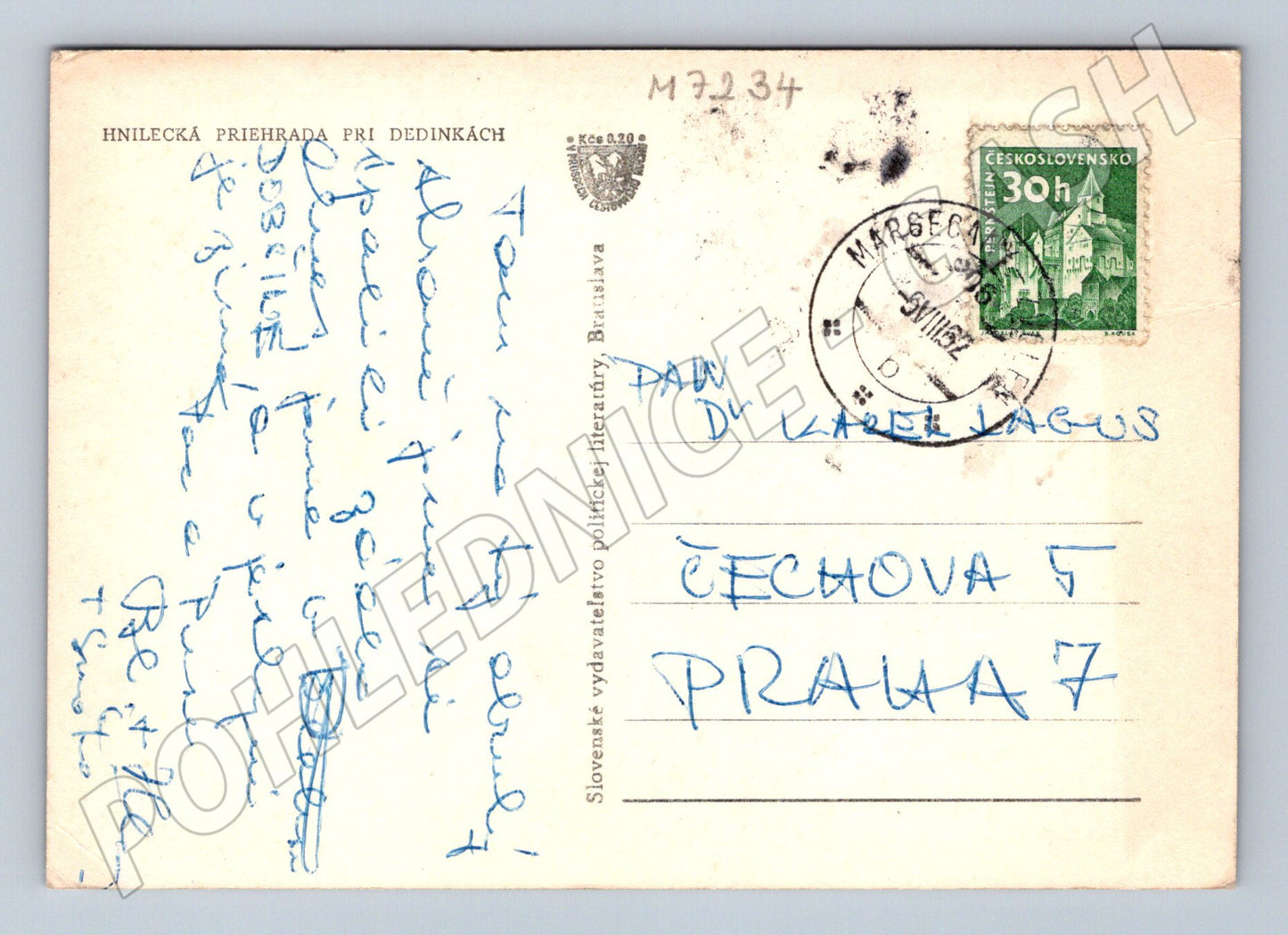 Postcard Hnilečka Dam Villages Railway 1974 (M7234)