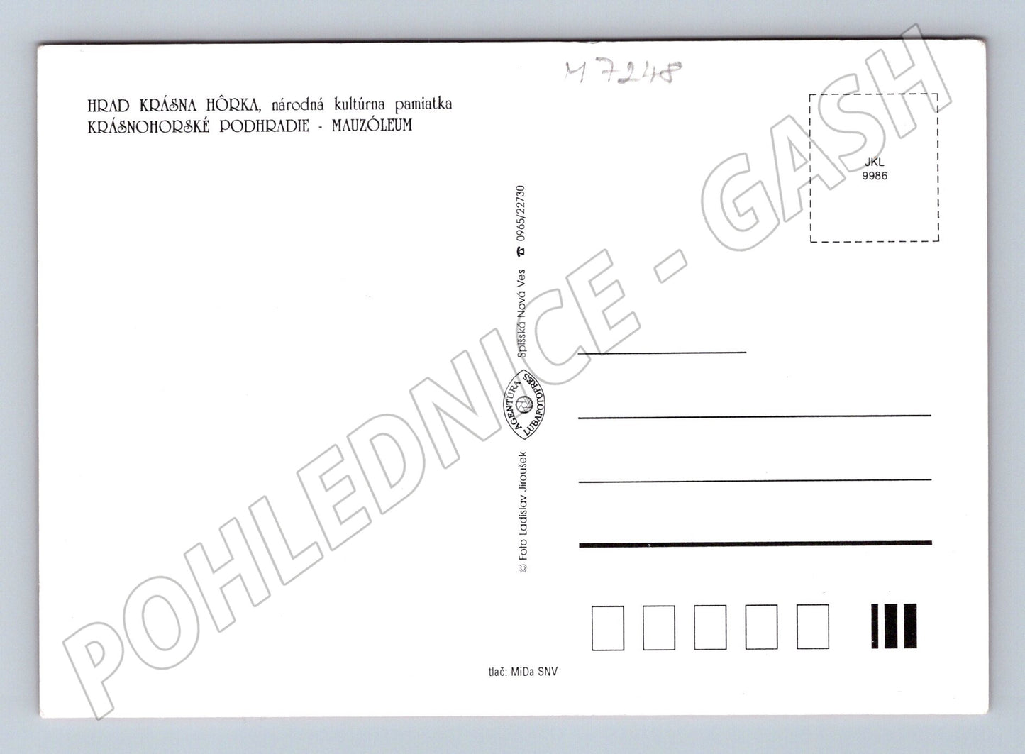 Pohlednice Hrad Krásna Hôrka a mauzoleum (M7248)