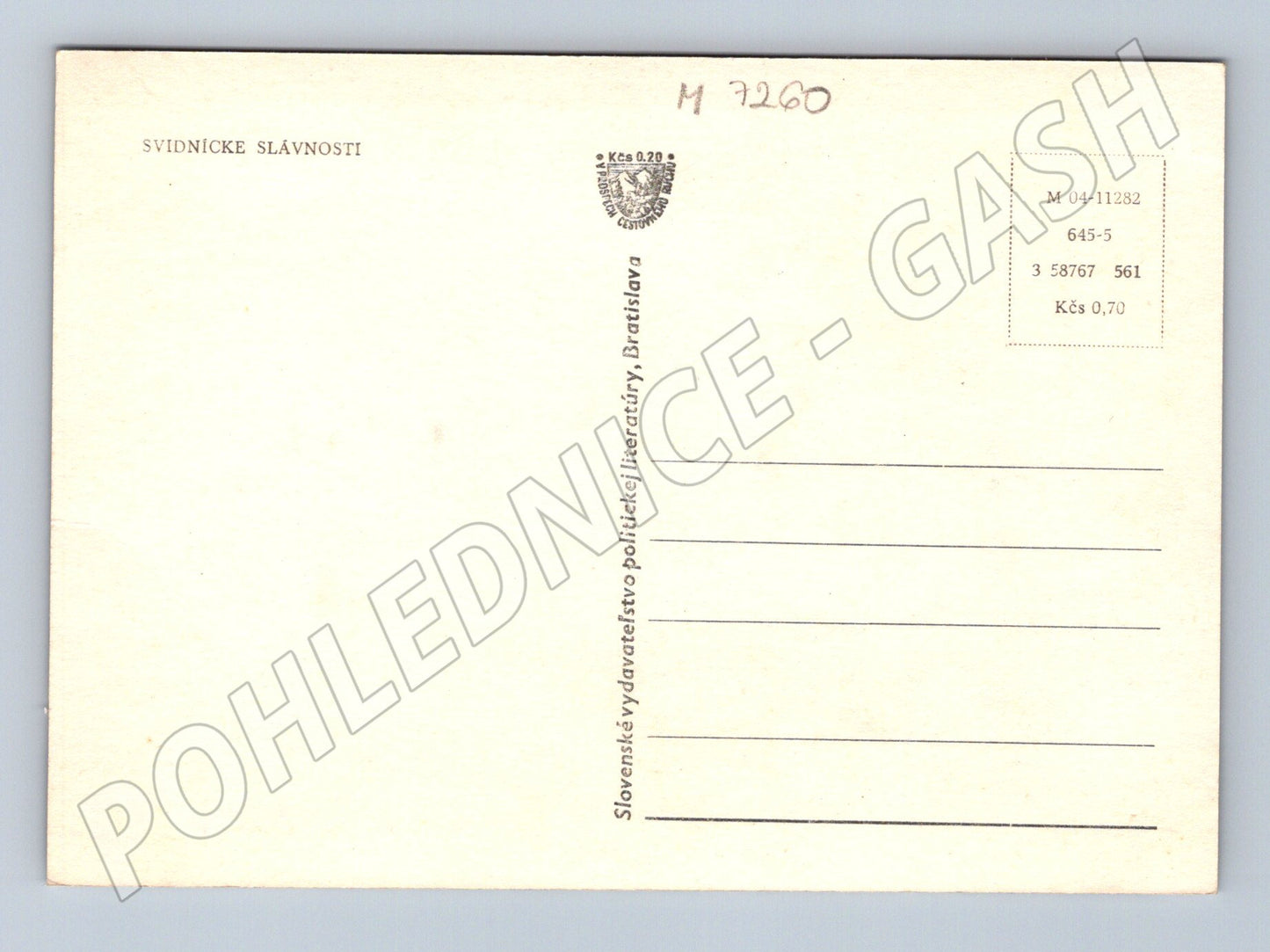 Pohlednice Svidnické slávnosti Slovensko (M7260)