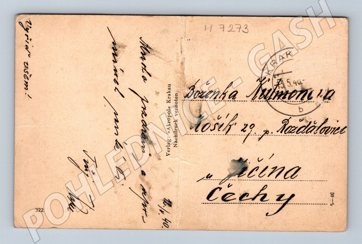 Pohlednice Krakov správa guvernéra 1940 WWII (M7273)