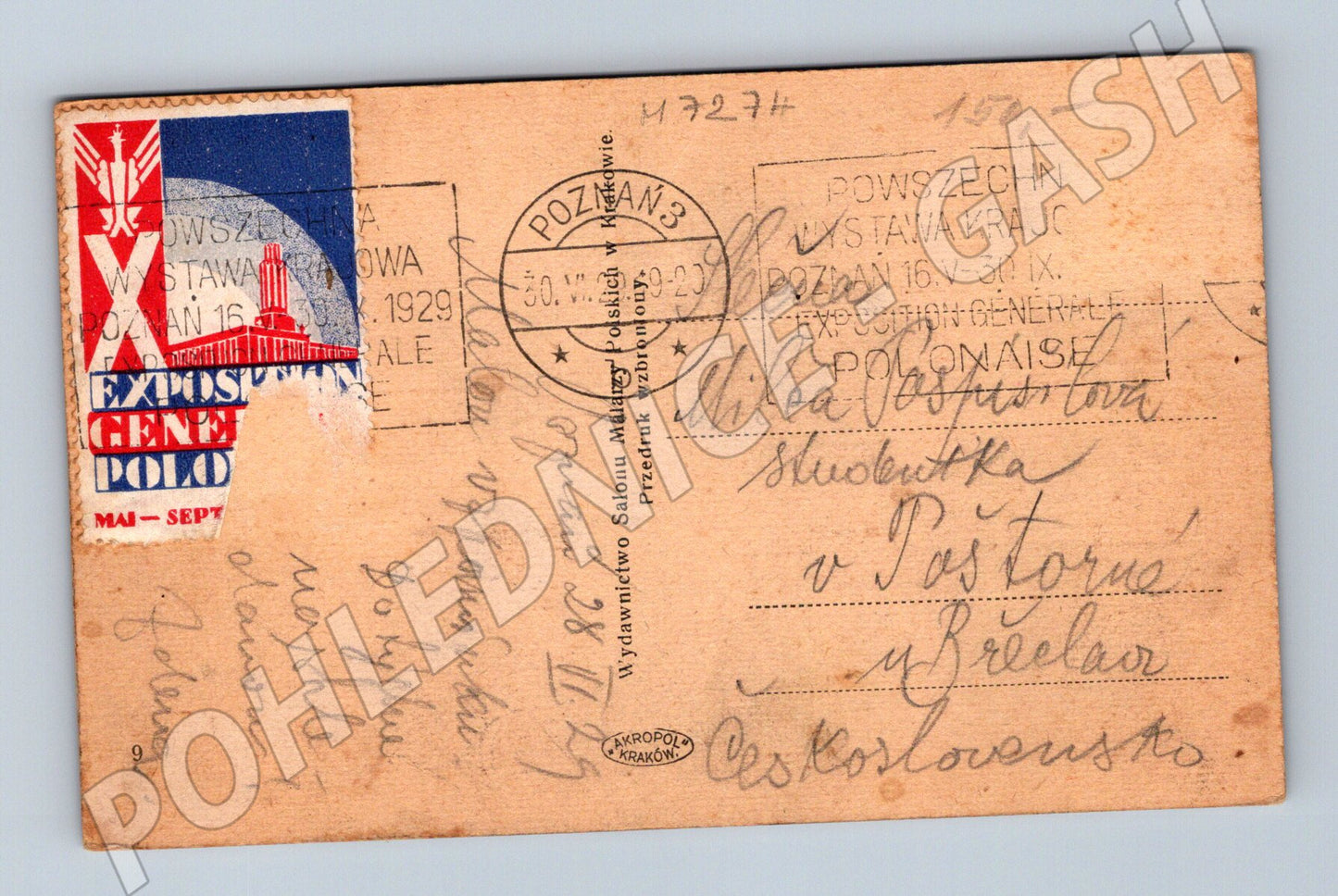 Pohlednice Poznań katedrála 1929 odeslaná (M7274)