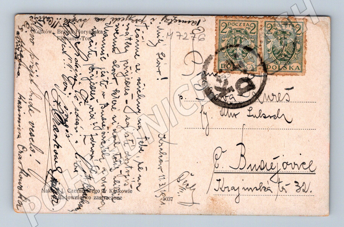 Pohlednice Krakov Floriánská brána 1928 (M7276)