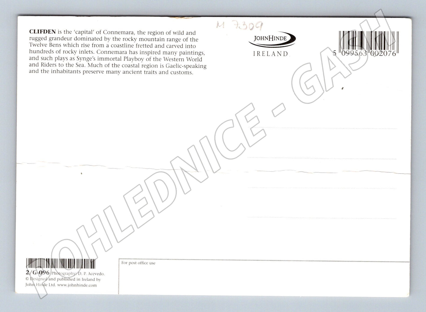 Pohlednice Clifden Connemara nepoužitá (M7309)