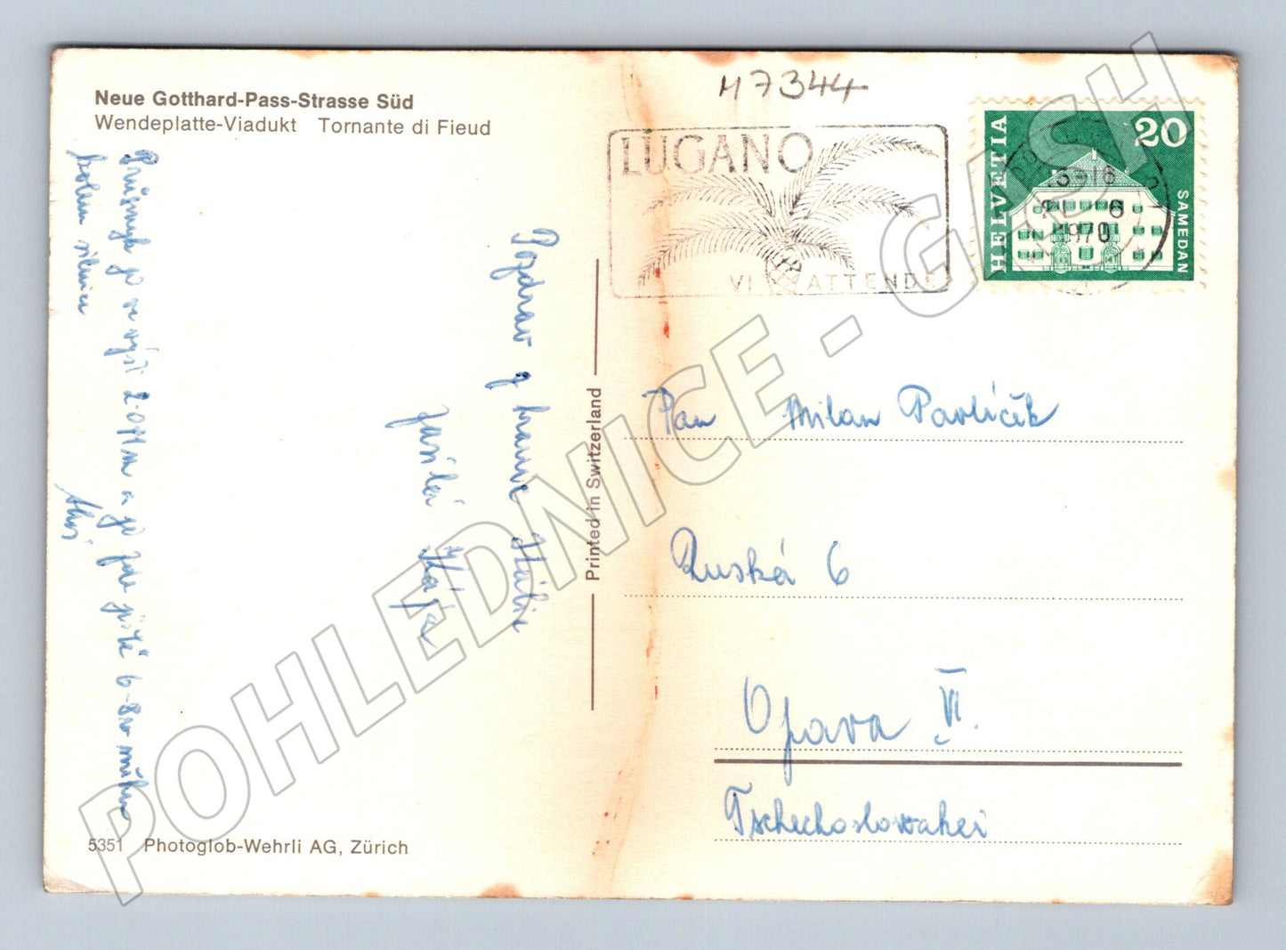 Pohlednice Gotthardův viadukt Alpy Švýcarsko (M7344)