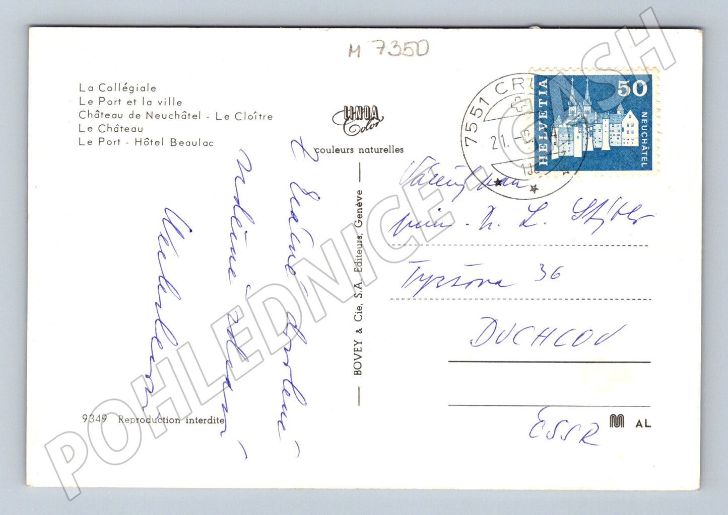 Pohlednice Neuchâtel Švýcarsko koláž (M7350)