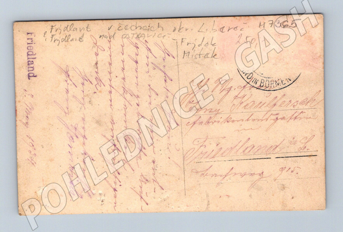 Pohlednice Frýdlant v Čechách venkovské domy (M7365)