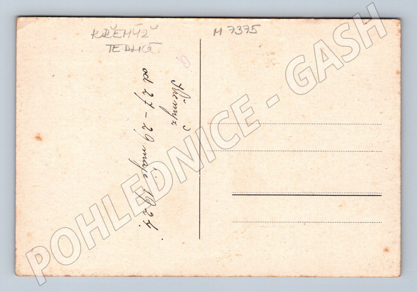 Pohlednice Křemýž u Teplic historická 1925 (M7375)