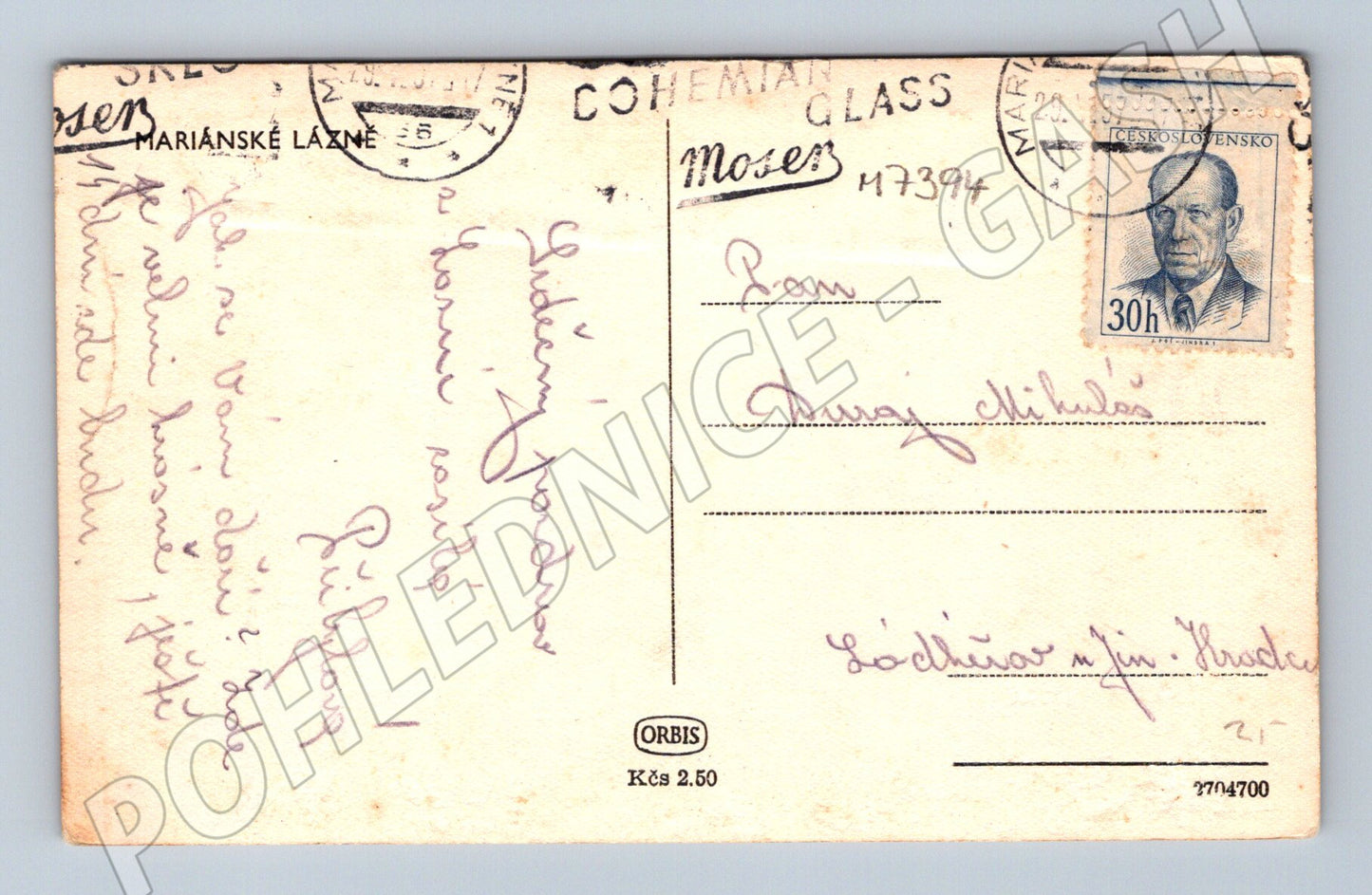 Pohlednice Mariánské Lázně historická použitá (M7394)