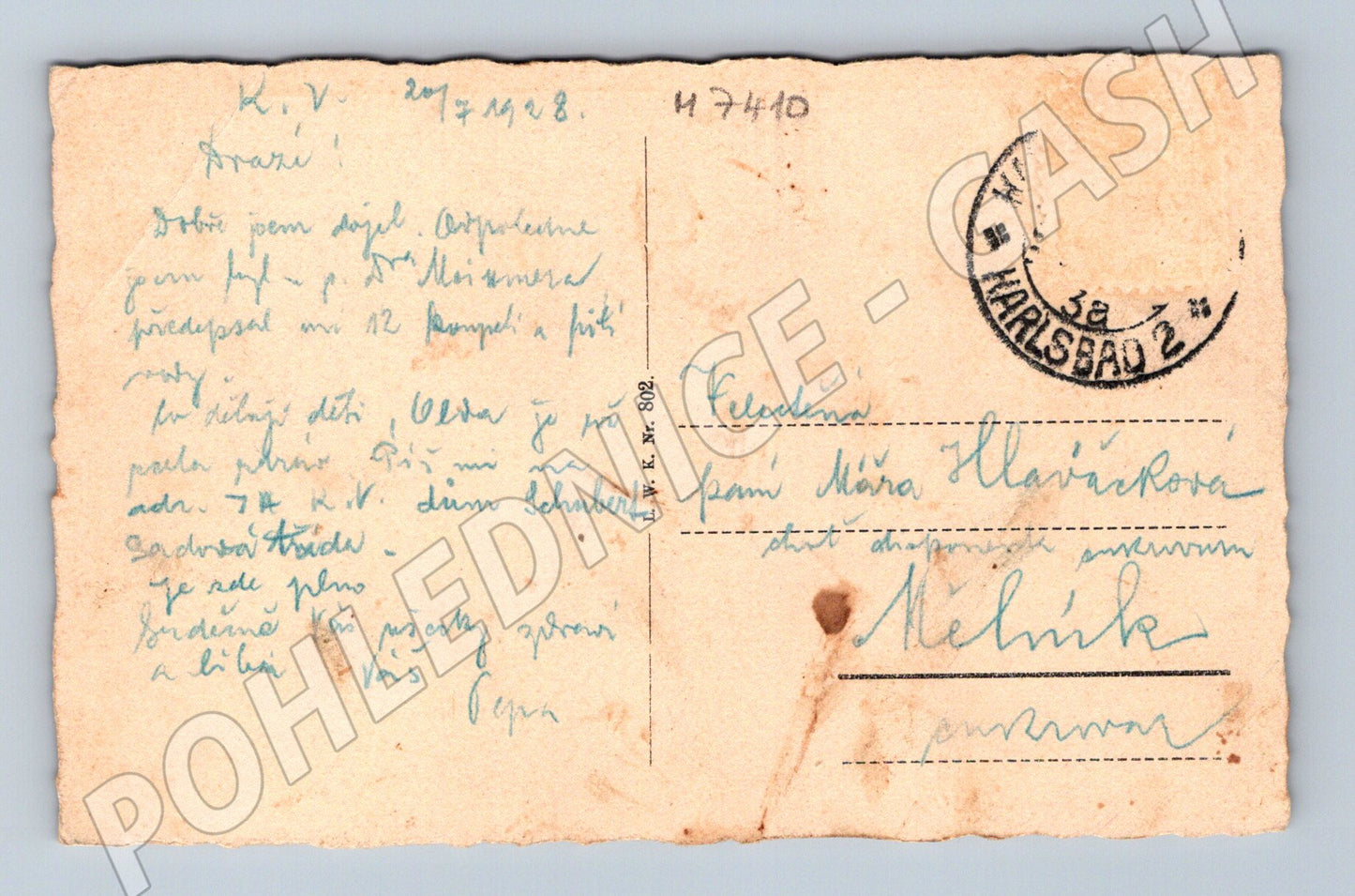 Pohlednice Karlovy Vary Vřídlo lázeňská hala 1928 (M7410)