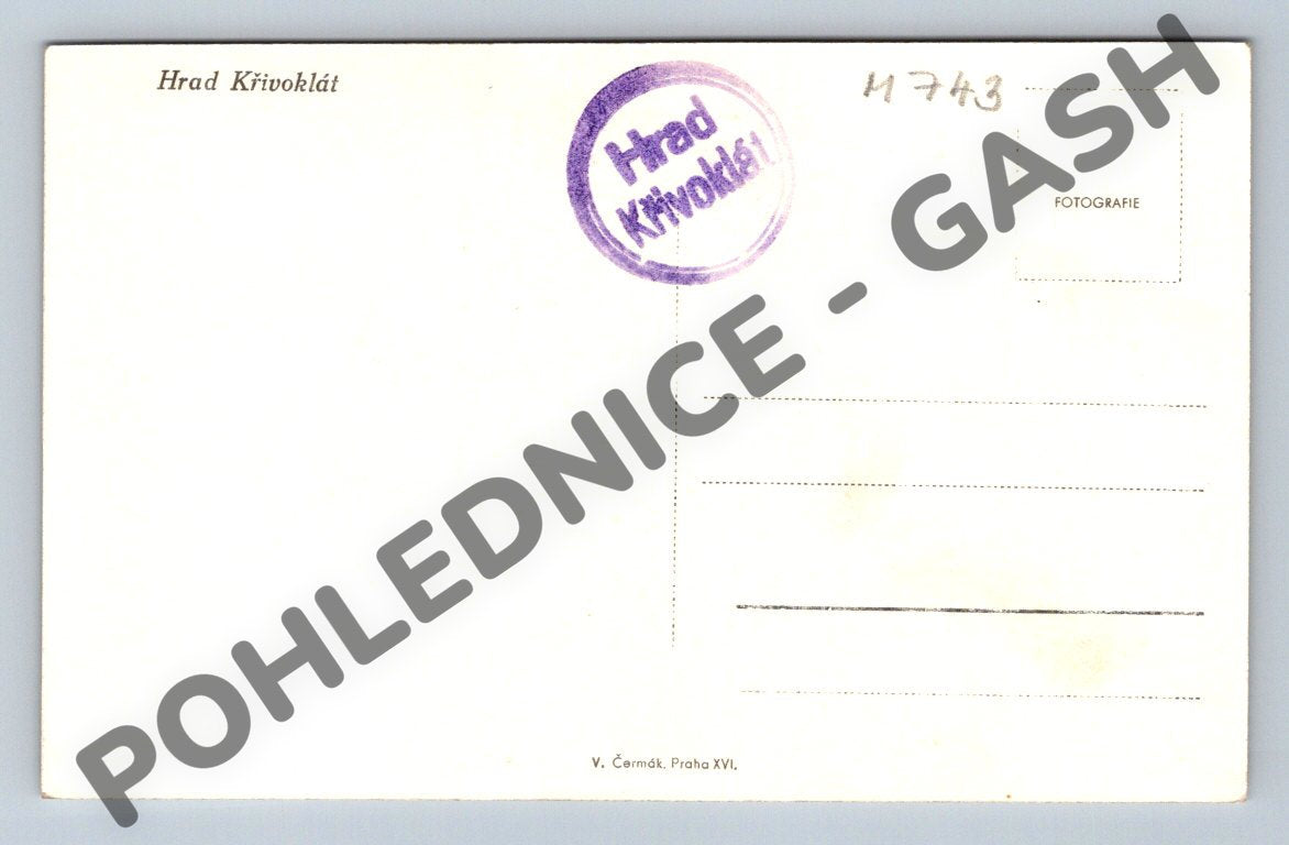 Pohlednice hrad Křivoklát černobílá ČSR (M743)
