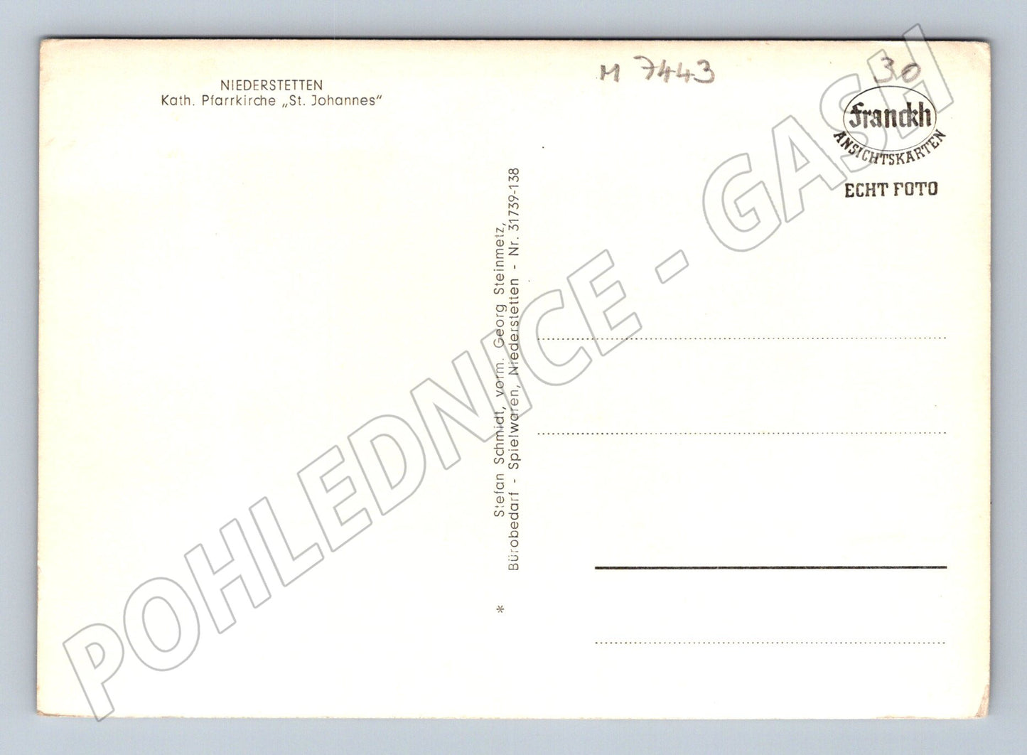 Pohlednice Niederstetten interiér kostela (M7443)