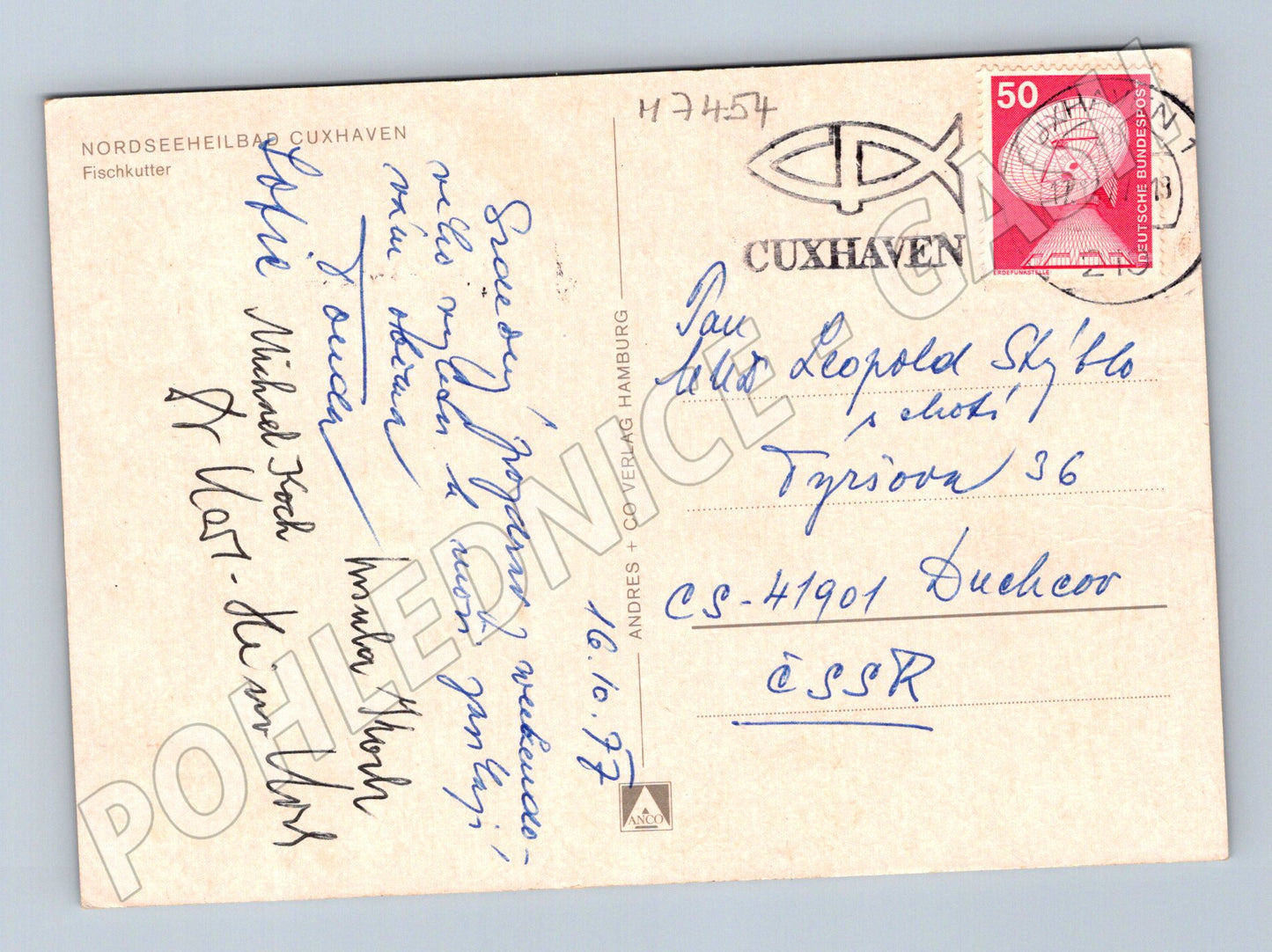 Pohlednice Cuxhaven rybářské lodě 1977 (M7454)