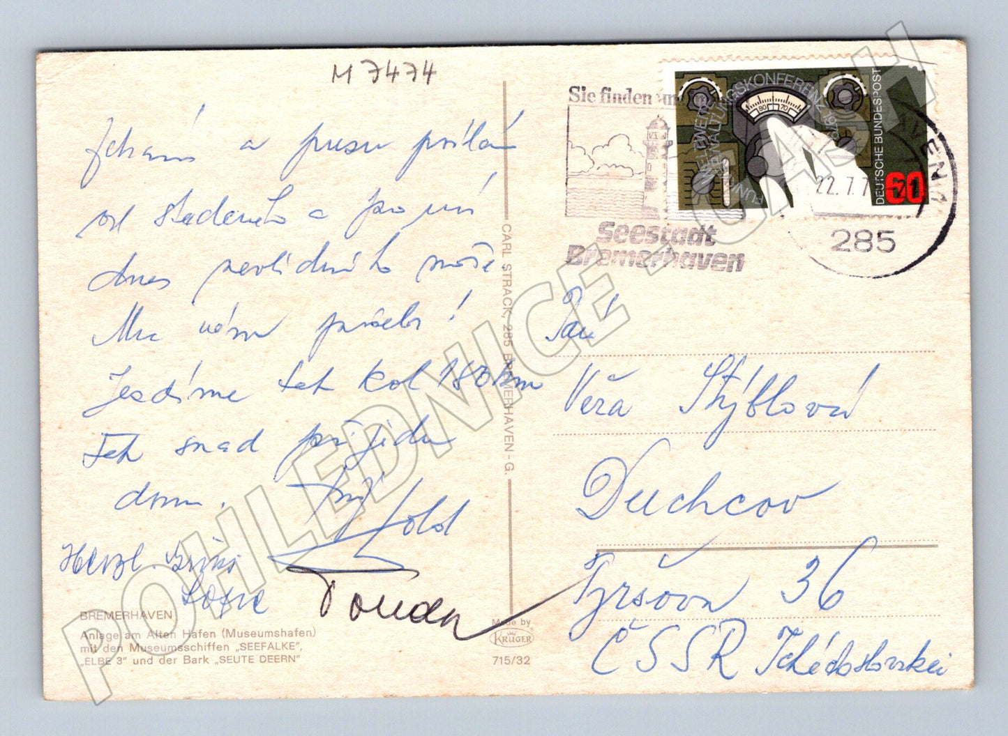 Postcard Bremerhaven historic ships 1977 (M7474)