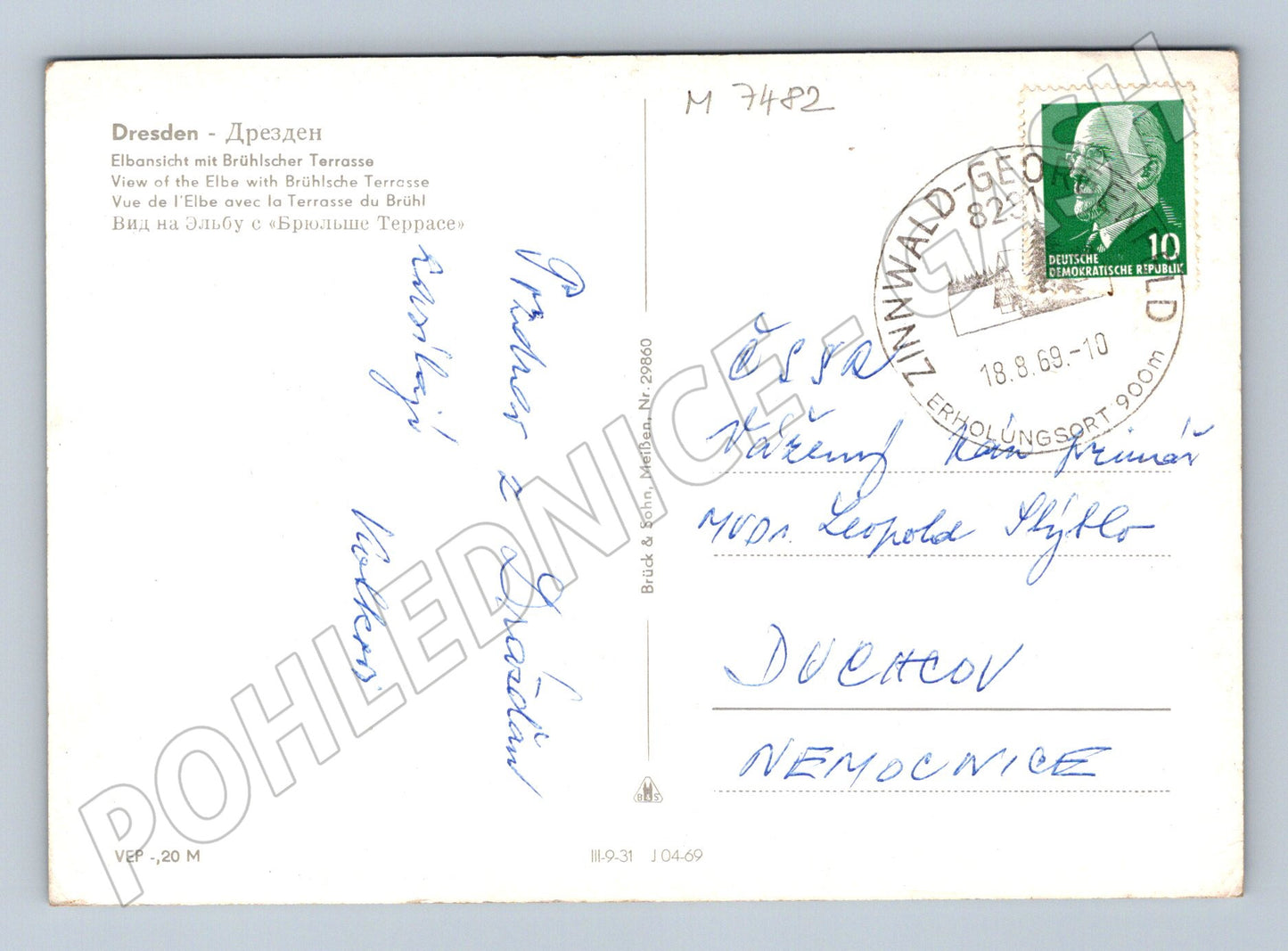 Pohlednice Drážďany Bruhlska terasa lodě (M7482)