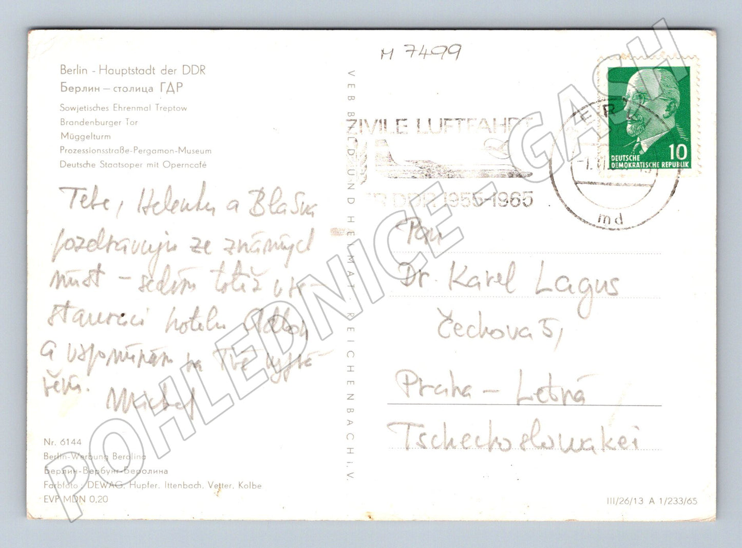 Pohlednice Berlín NDR koláž památek (M7499)