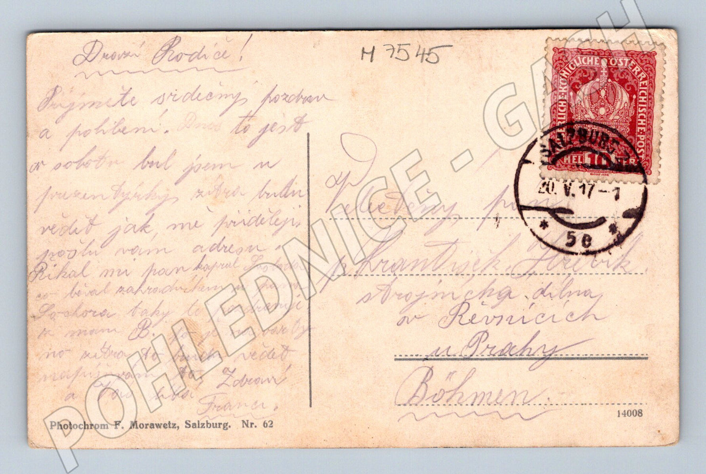 Postcard Watzmann Alpine peak 1917 (M7545)