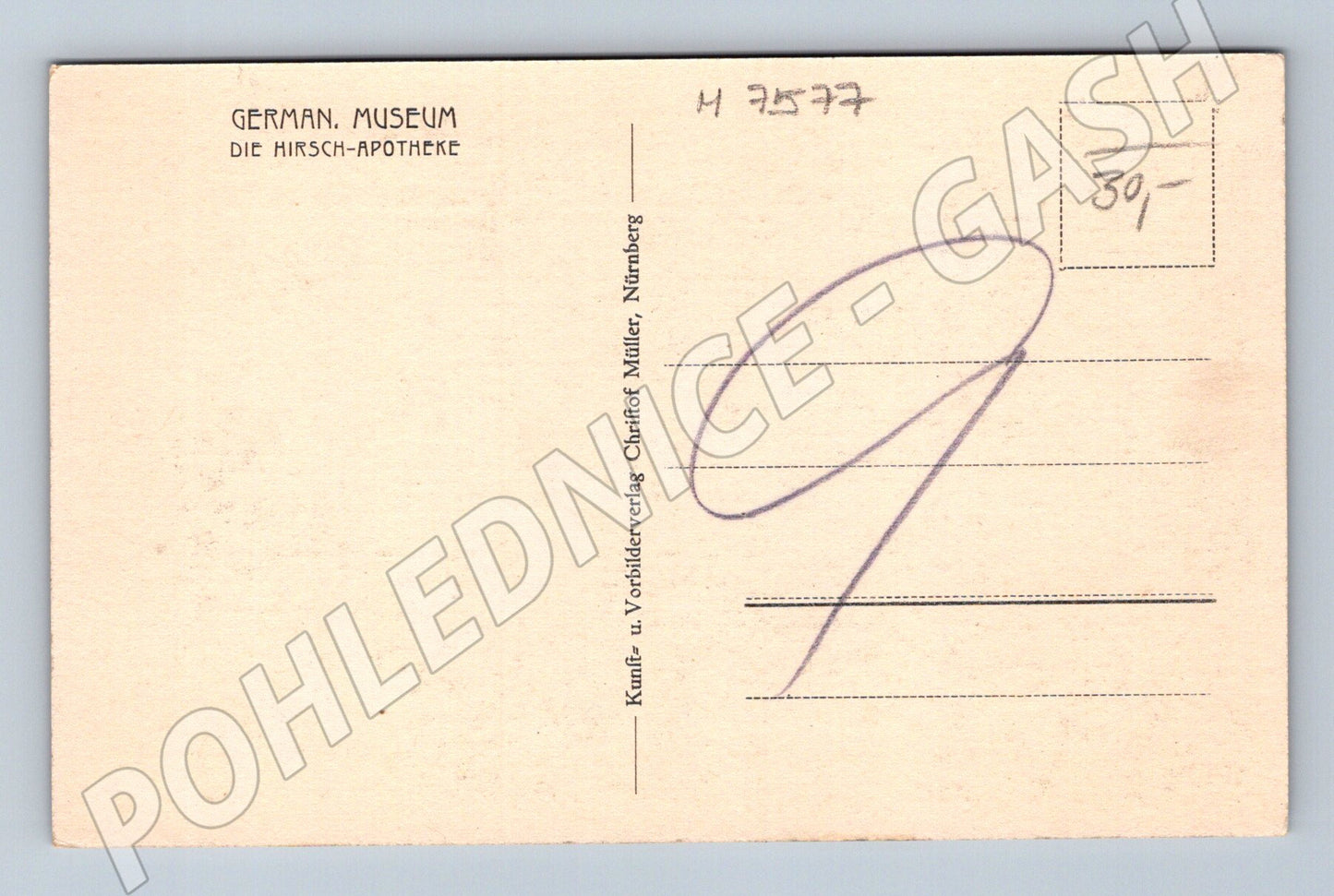 Pohlednice Deutsches Museum Hirsch Apotheke (M7577)