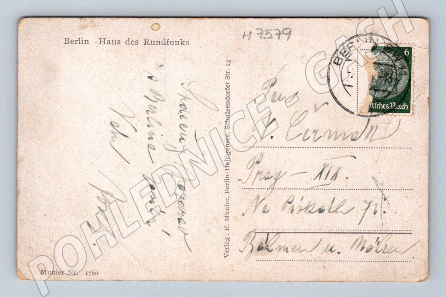Pohlednice Berlin Haus des Rundfunks zaslaná (M7579)