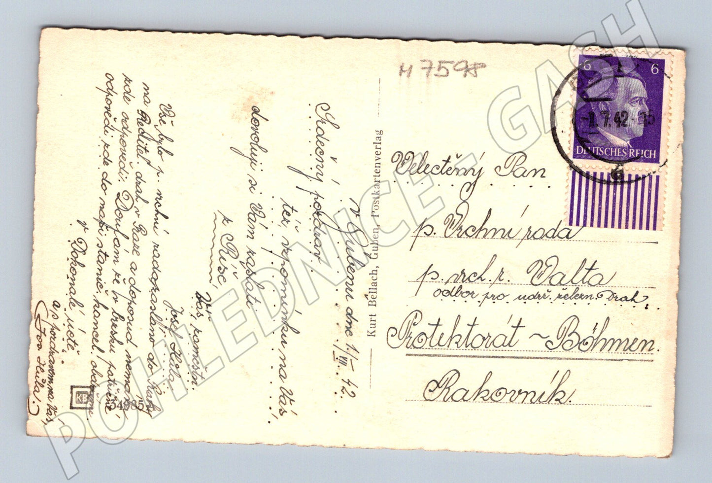 Pohlednice Dubá Gruss aus Dube protektorát (M7598)