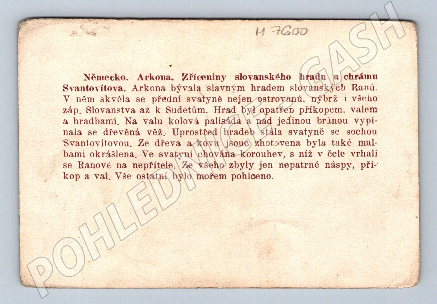 Pohlednice Arkona zříceniny hradu stereopohled (M7600)